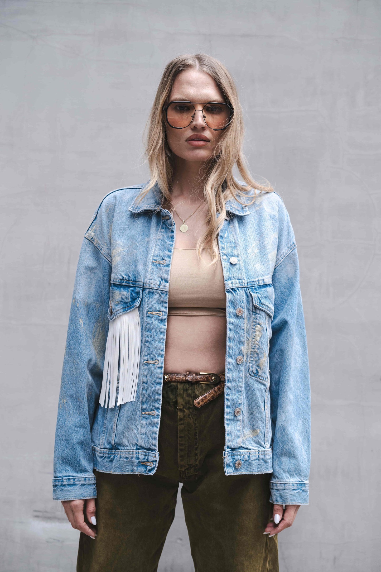 Boho Bunda Long White Tassel